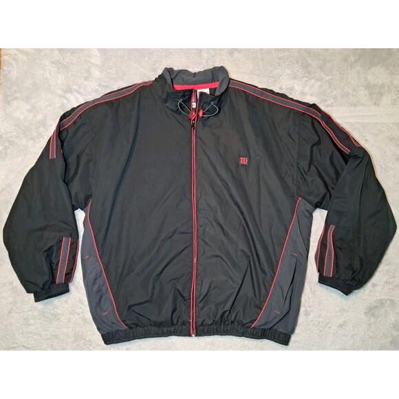 Wilson Other - Vintage Wilson Advantage Wind Breaker Color Black Red Trim Sz XL Lined